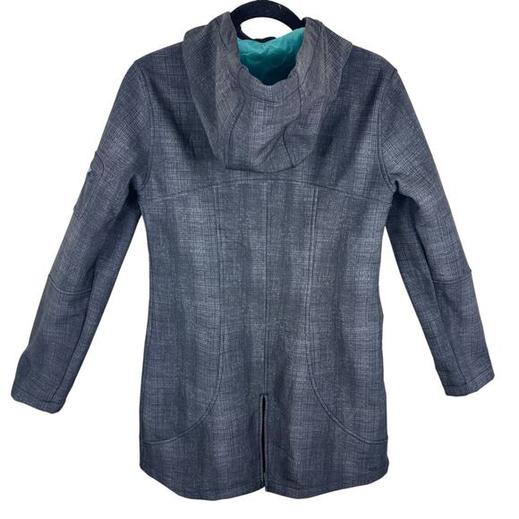 Halifax‎ Traders Gray Blue Hooded Full Zip Fleece Lined Softshell Jacket Size S - Picture 2 of 10